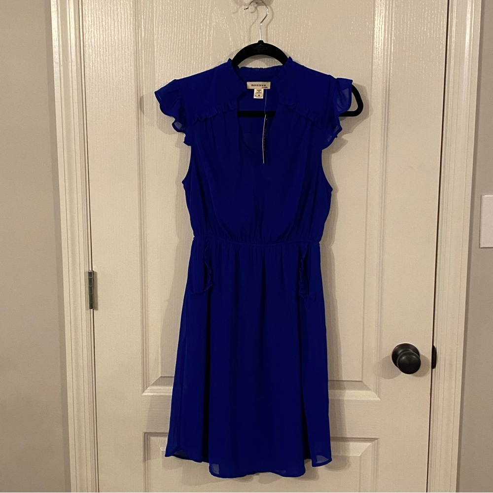 ✨NWT✨Monteau Sleeveless Blue Dress
